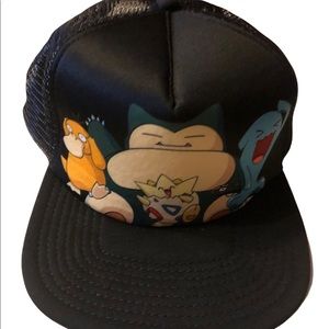 Pokémon Group Black Trucker Hat cap  snap back 2014 Game Freak